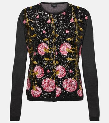 Cardigan in seta e cashmere con paillettes | Giambattista Valli