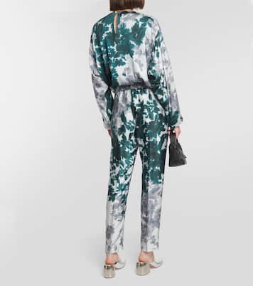 Printed tapered satin pants | Dries Van Noten