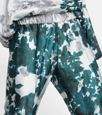 Printed tapered satin pants | Dries Van Noten
