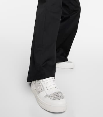 Sneakers in pelle con cristalli | Prada