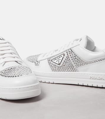 Sneakers in pelle con cristalli | Prada