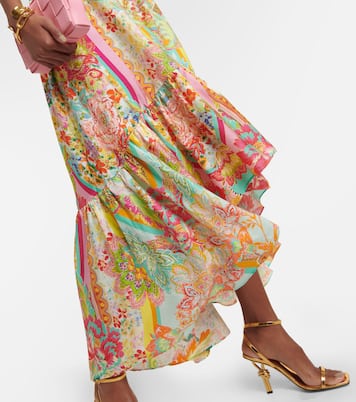Vestido midi de seda con volante | Camilla