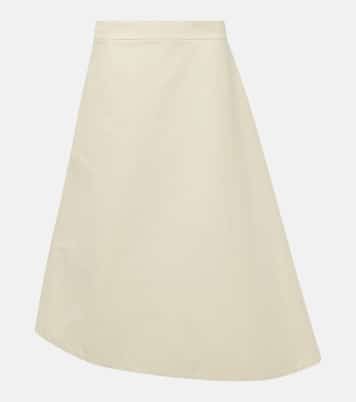 Gonna midi asimmetrica in cotone | Jil Sander