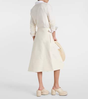 Gonna midi asimmetrica in cotone | Jil Sander