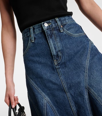 Pleated denim midi skirt | Re/Done