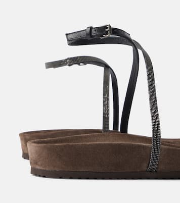 Sandali in pelle con monili | Brunello Cucinelli