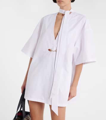 Abito corto Horsebit in popeline di cotone | Gucci