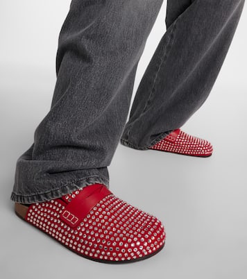 Slippers in pelle con cristalli | JW Anderson