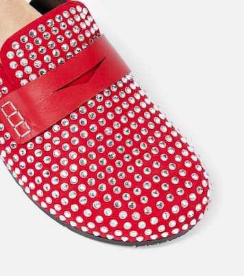 Slippers in pelle con cristalli | JW Anderson