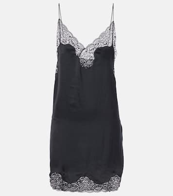 Abito sottoveste in raso e pizzo | Saint Laurent