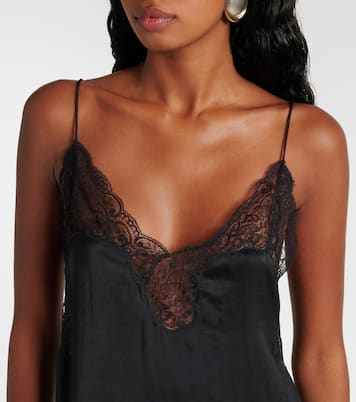 Abito sottoveste in raso e pizzo | Saint Laurent