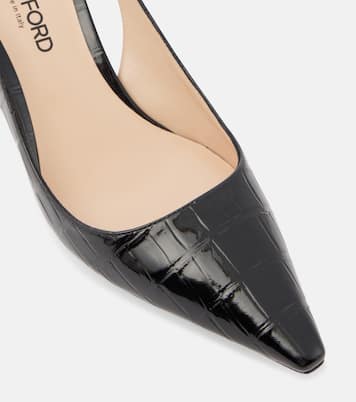 Angelina croc-effect leather slingback pumps | Tom Ford