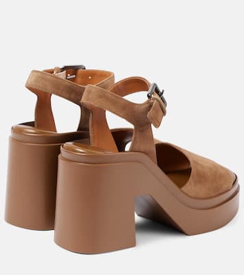 Plateausandalen Nelio aus Leder und Veloursleder | Clergerie