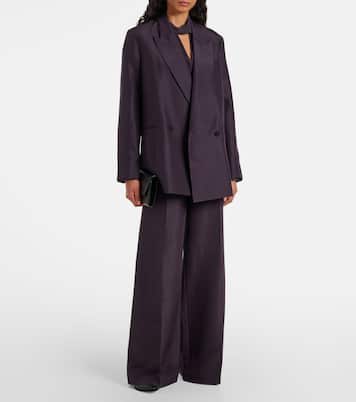 Pantalon ample Alana en laine et soie | Joseph