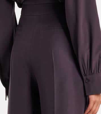 Pantalon ample Alana en laine et soie | Joseph