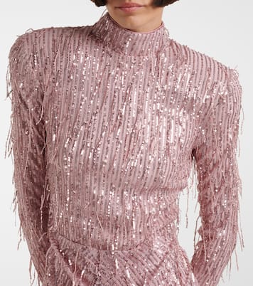 Vestido de cóctel de lurex® con flecos | Rotate