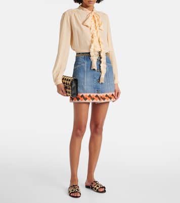 Rockstud raffia-trimmed leather sandals | Valentino Garavani