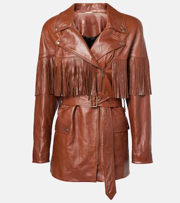 Giacca in pelle con frange | Chloé