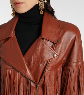 Giacca in pelle con frange | Chloé