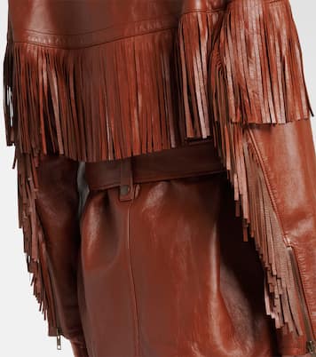 Giacca in pelle con frange | Chloé