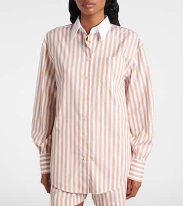 Camisa de algodón y seda a rayas | Brunello Cucinelli