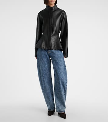 Peplum leather jacket | Alaïa