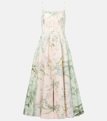Abito bustier in lino e seta con cristalli | Camilla