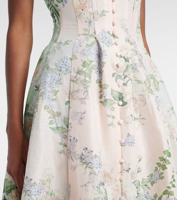 Abito bustier in lino e seta con cristalli | Camilla