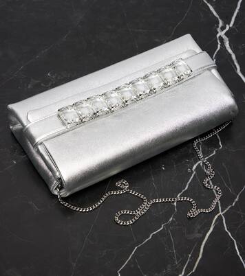 Kya metallic leather clutch | Jimmy Choo