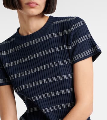 T-shirt rayé en coton mélangé | Vince