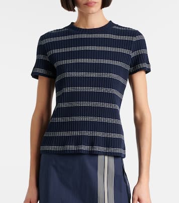 T-shirt rayé en coton mélangé | Vince