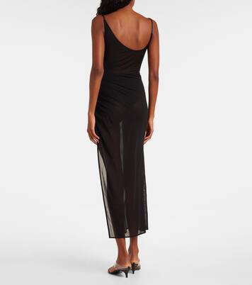 Asymmetrical sheer maxi dress | Mugler