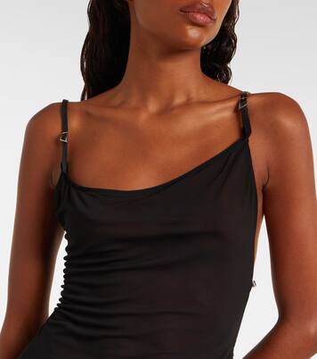 Asymmetrical sheer maxi dress | Mugler