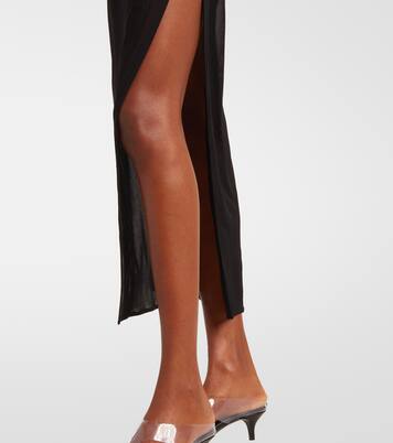 Asymmetrical sheer maxi dress | Mugler