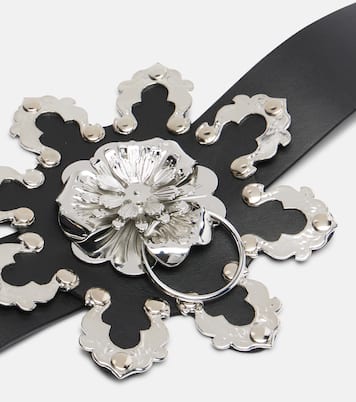 Floral leather belt | Blumarine