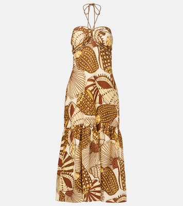 Bedrucktes Midikleid Shell Mix aus Leinen | Farm Rio