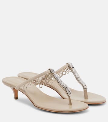 Pierced embellished leather thong sandals | Christopher Esber