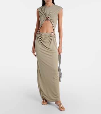 Pierced embellished leather thong sandals | Christopher Esber