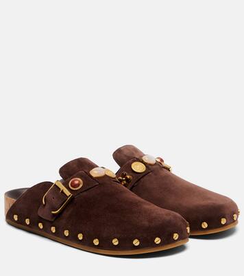 Fern embellished suede mules | Veronica Beard