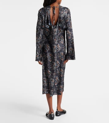 Floral ruffled midi dress | Ganni