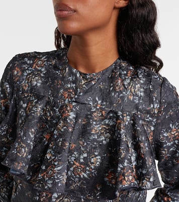 Floral ruffled midi dress | Ganni