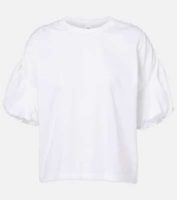 Gathered cotton jersey T-shirt | Noir Kei Ninomiya