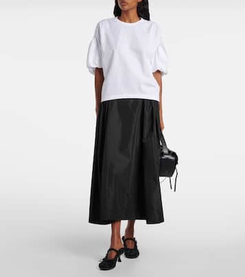 Gathered cotton jersey T-shirt | Noir Kei Ninomiya