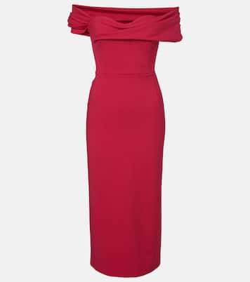 Off-shoulder wool-blend cocktail dress | Carolina Herrera