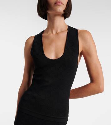 GG cotton-blend jacquard tank top | Gucci