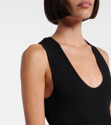 GG cotton-blend jacquard tank top | Gucci