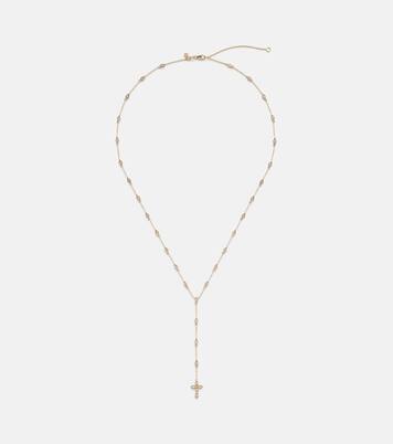 Halskette Cross aus 14kt Gelbgold mit Diamanten | Sydney Evan