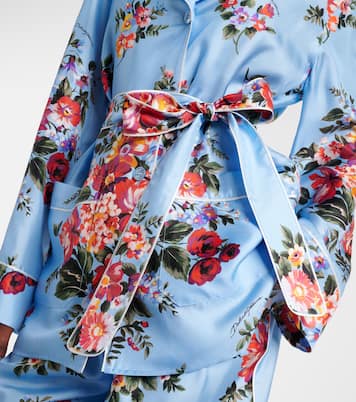 Floral belted silk blouse | Dolce&Gabbana
