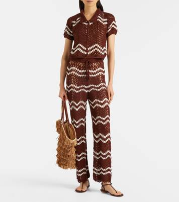 Crochet cotton straight pants | Anna Kosturova