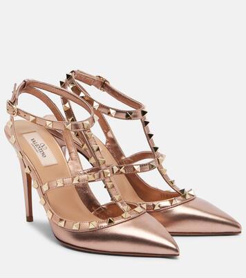 Rockstud 100 metallic leather pumps | Valentino Garavani